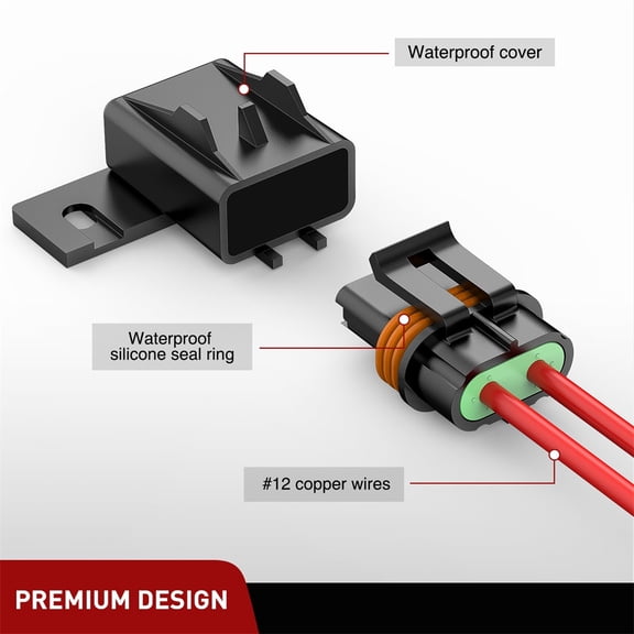 Acaigel 2 Sets Fuse Holder 12Awg Waterproof Atc/Ato Blade Fuse Holder 20A 30A