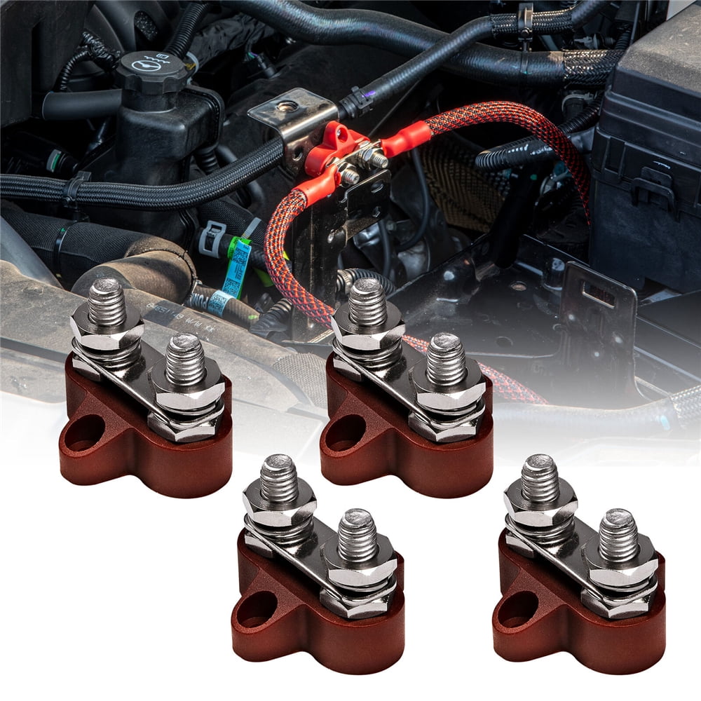 Acaigel 4 Pcs Red Insulated Battery Distribution Terminal Stud Jumper ...