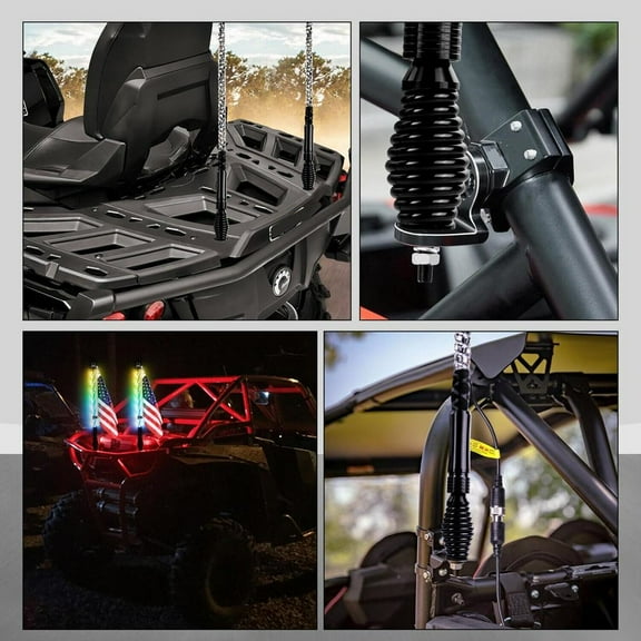 Acaigel Antenna Spring Mount Bracket Quick Release Heavy Duty Flag Mount for UTV ATV RZR SXS Truck Car Off Road