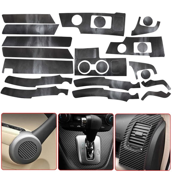 Acaigel Carbon Fiber Look Car Interior Decor Kits Trim Sticker For Honda CR-V CRV 2007-2011