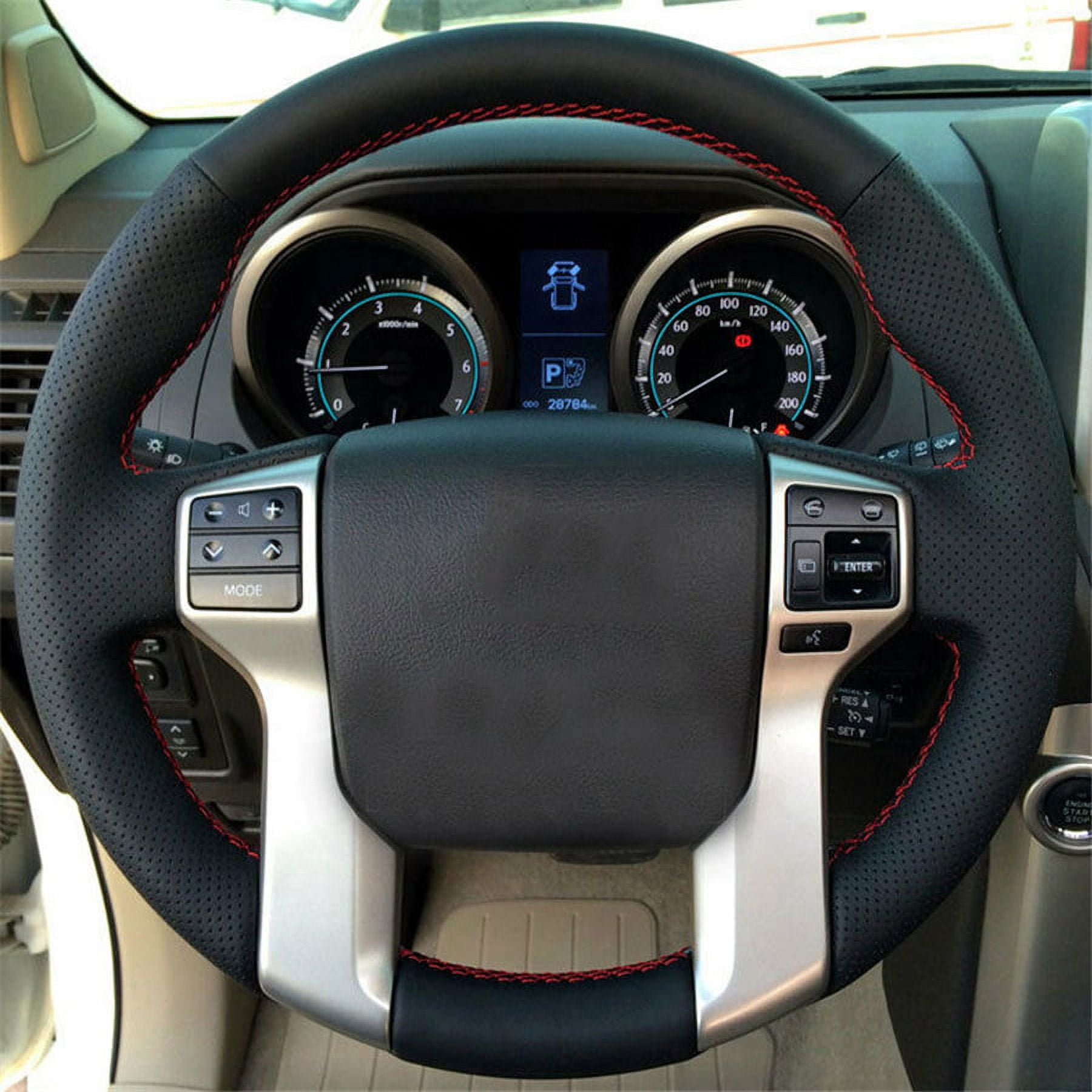 Acaigel DIY Stitching Real Leather Steering Wheel Cover for Toyota Tacoma Tundra 4Runner