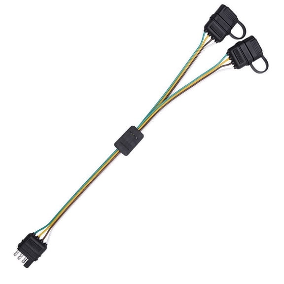 Acaigel Flat 4-Way 4 Pin Trailer Y-Splitter Harness Adapter Led Tailgate Light Bar For Pickup Truck Trailer
