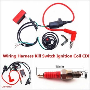 Acaigel Ignition Coil CDI Kill Switch Wiring Loom Harness Spark Plug Pack for Pit Dirt Bike