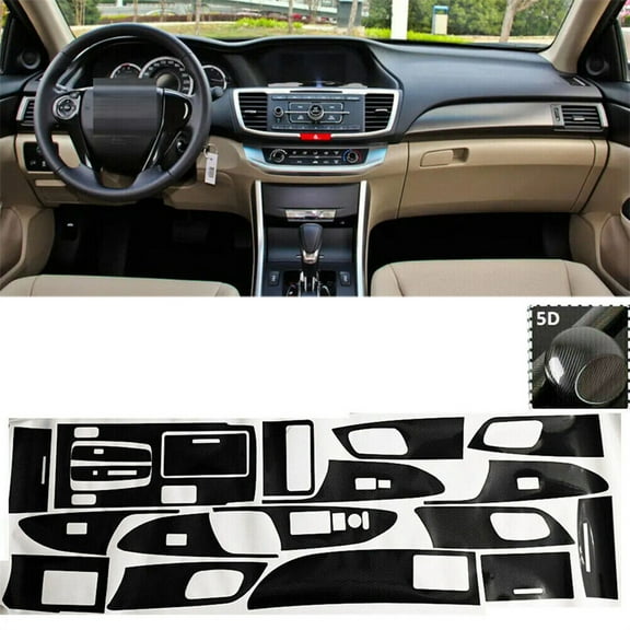 Acaigel Interior Accessories Whole Kit Cover Carbon Fiber Look For 2013-17 Honda Accord