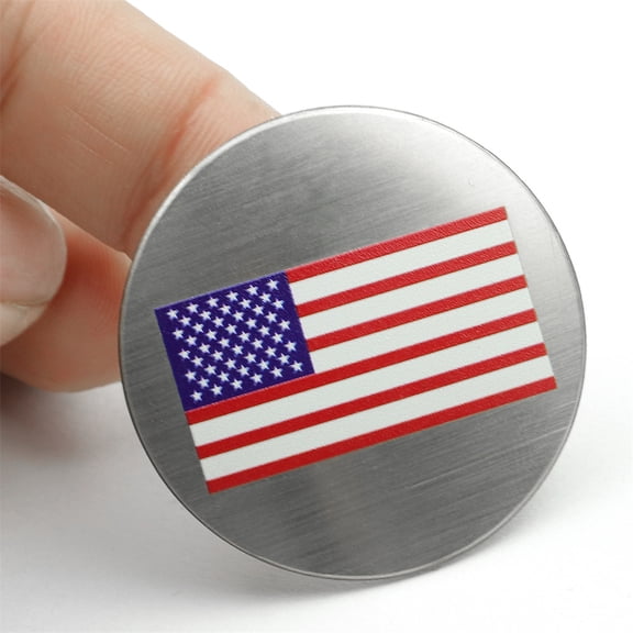 Acaigel Shift Knob Trim Brushed Stainless American Flag For Chrysler 300/200/Pacifica & Voyager, Dodge Ram 1500, Rebel & Ram 2500, Dodge Durango