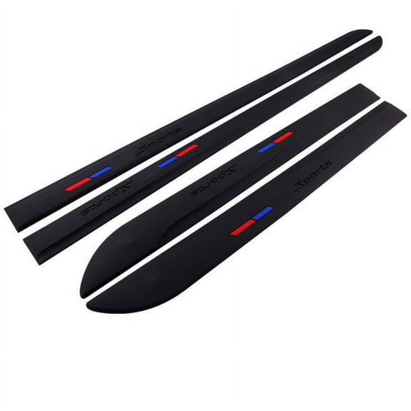 Acaigel Universal 4Pcs Rubber Car Side Skirt Door Side Line Sill Garnish Body Trim Cover