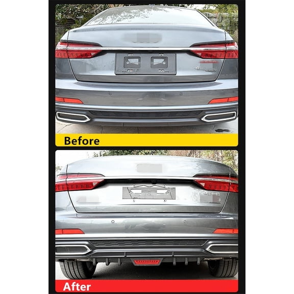 Acaigel Universal Car Rear Bumper Diffuser Lip Spoiler Canard Glossy Black Car-Styling