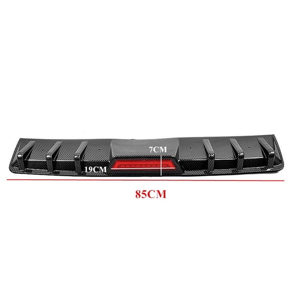 Acaigel Universal Car Rear Bumper Diffuser Lip Spoiler Canard With Led Tail Brake Light