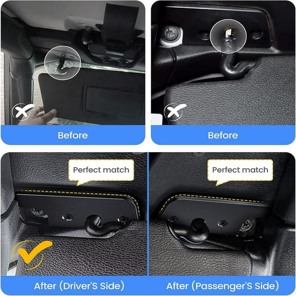 Acaigel Visor Repair Kit Sun Visor Clips Replacement for Jeep Wrangler Jl 2018-2023/Gladiator 2020 2021 2022 2023