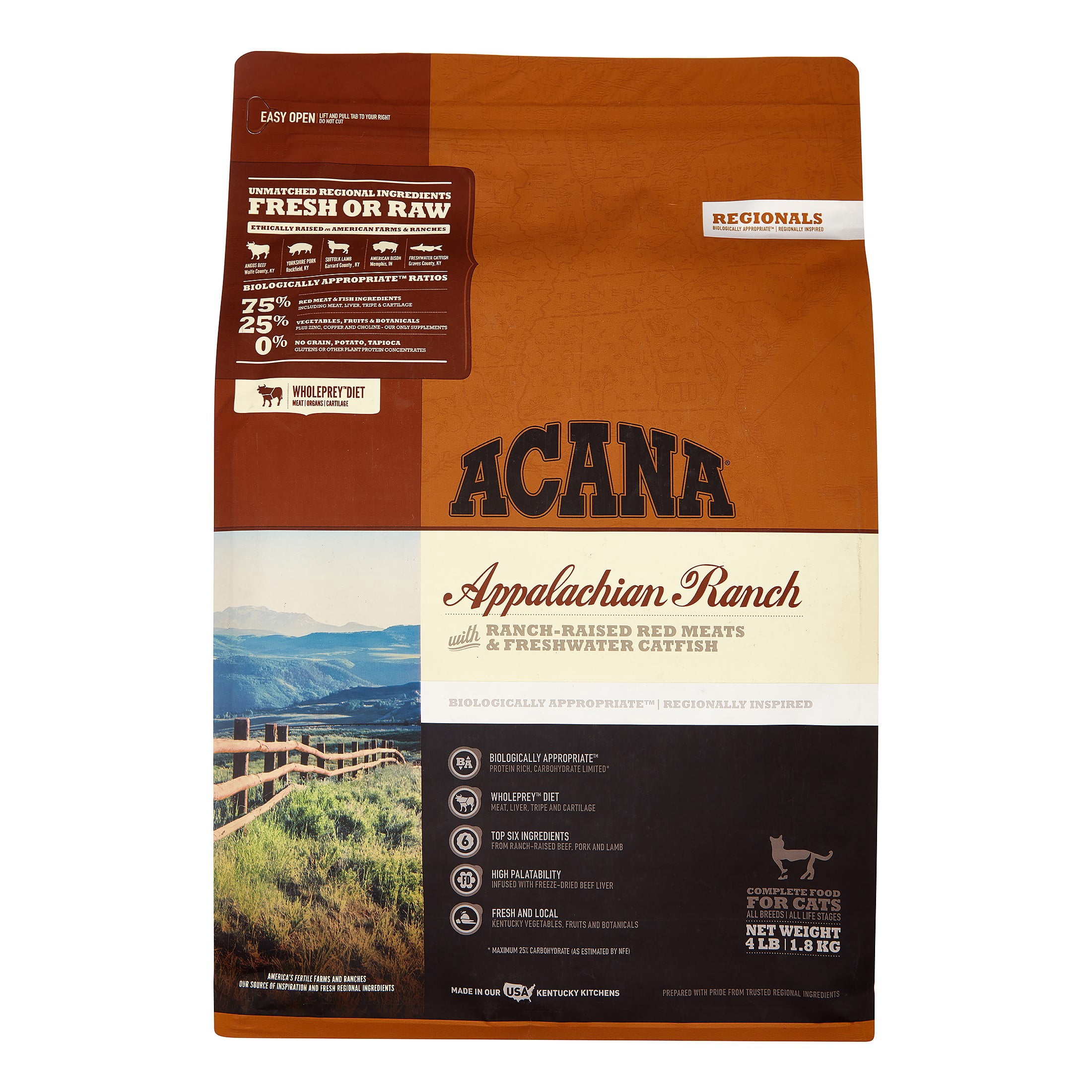 Acana Appalachian Ranch Grain-Free Dry Cat Food, 4 lb