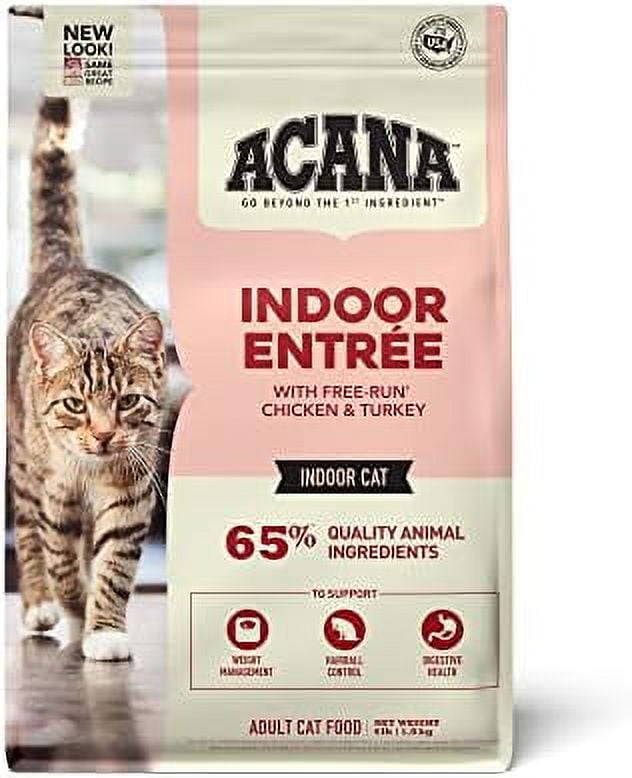 Acana Dry Cat Food for Indoor Cats, Indoor Entrée, Chicken, Turkey, Whole Herring, and Rabbit