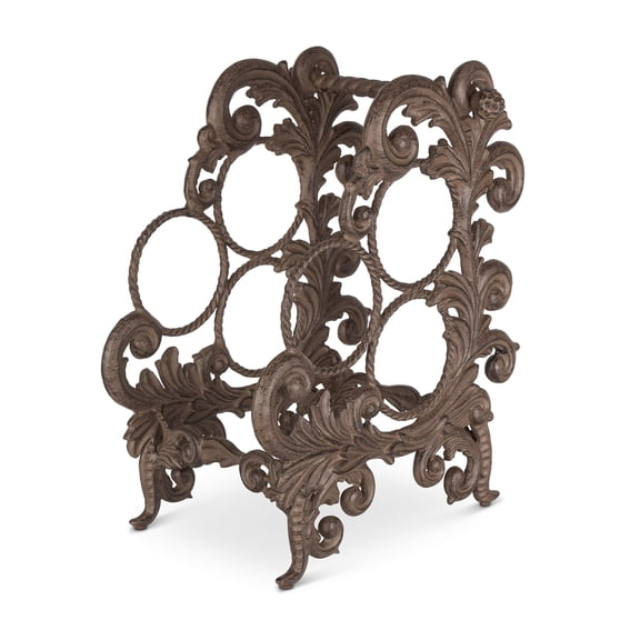 To the Trade Acanthus 3 Wine Bottle Holder, 9"L x 12"W x 14.25"H, Bronze