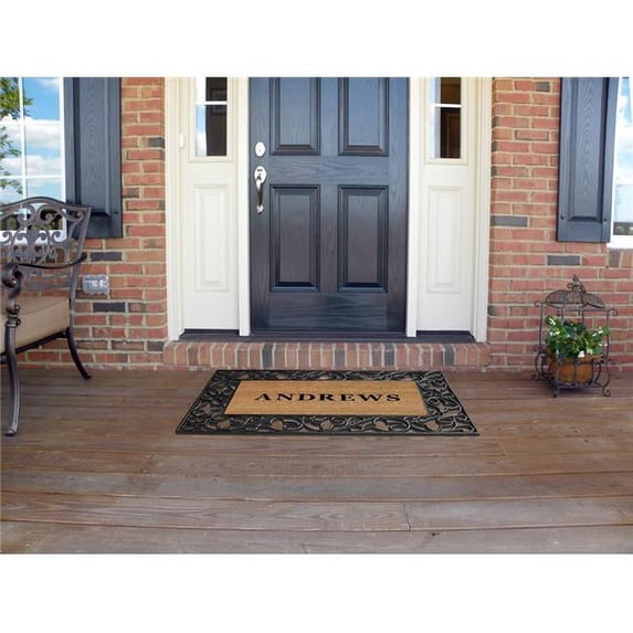 Acanthus 30" x 48" Rubber Coir Doormat - Personalized