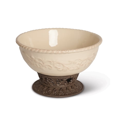 Acanthus Ceramic Bowl with Pedestal