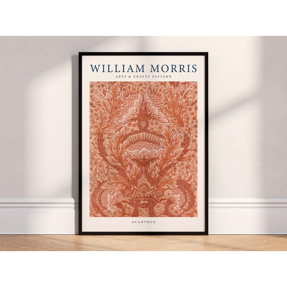 Acanthus Leaf Pattern William Morris Style Arts Crafts, Unframed Poster