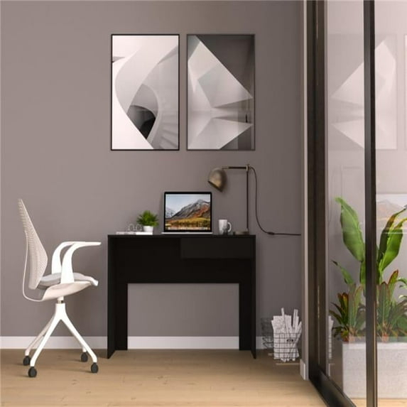 Acanto 1 Drawer Writing Computer Desk, Black
