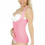 Acappella Womens Waist Cincher Tummy Control Shapewear Compression Vest Invisible Body Shaper, Pink, US M