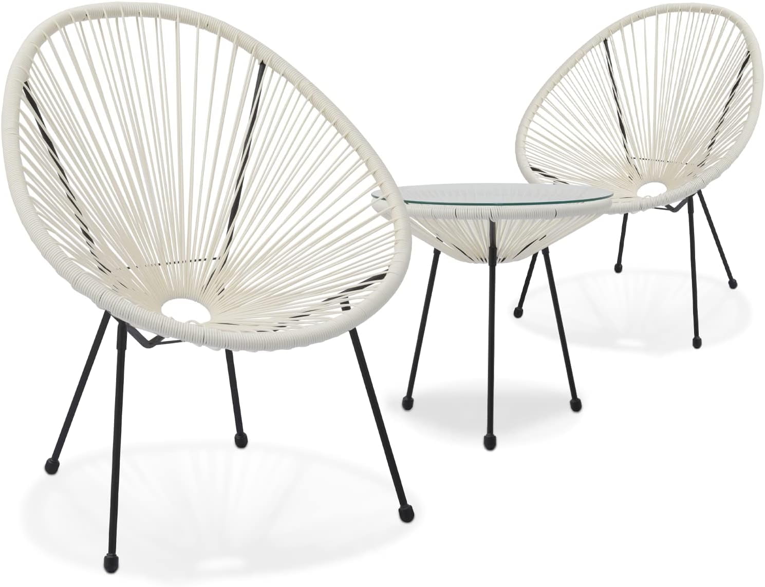 Acapulco Chair Set Of 3, Outdoor Bistro Conversation Bistro Set, Patio ...