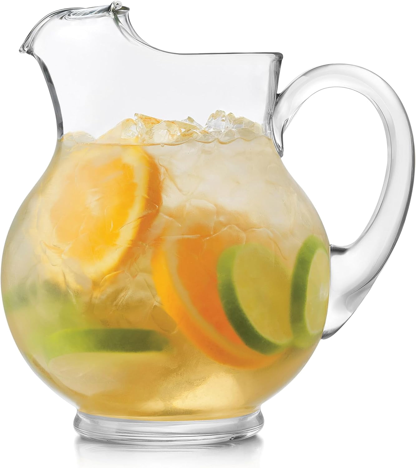 Acapulco Large Glass Pitcher Set of 2, 89 Oz, Clear, Tall Bubble Glass Pitchers with Handle, Modern Drink Pitchers for Iced Tea, Punch and More