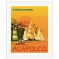 thumbnail image 1 of Acapulco Mexico - Endless Summer - Sailing - Vintage Airline Travel Poster c.1971 - Fine Art Rolled Canvas Print 16in x 20in, 1 of 4
