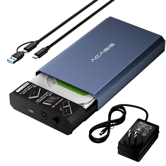 Acasis 10Gbps USB 3.2 Gen 2 SATA Hard Drive Enclosure for 3.5/2.5 Inch HDD/SSD, Tool-Free External Case (EC-7351Pro)