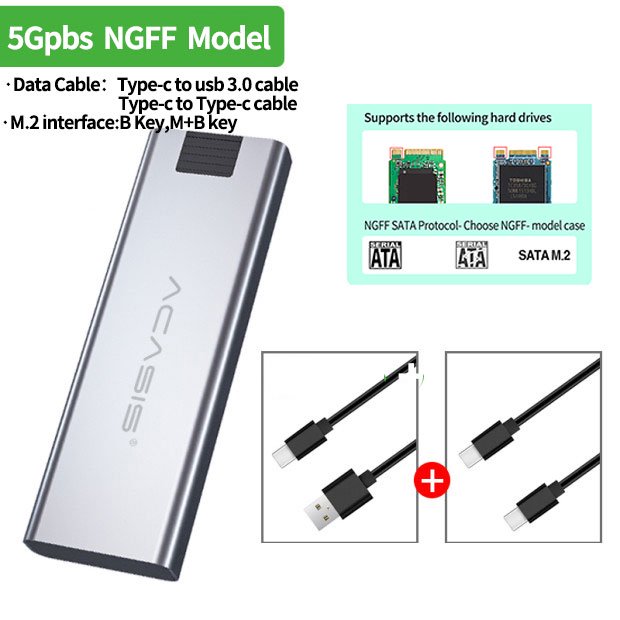 Acasis NVME M2 SSD Case SATA To USB 3.1 SSD Disk Case 10Gbps M.2 NVME