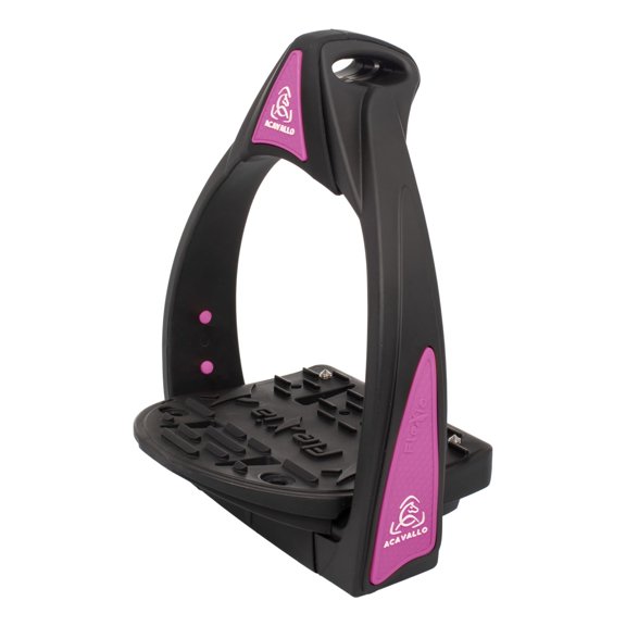Acavallo Flexia Stirrups, One Size, Black/Fucsia, Set of 2