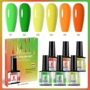 Accaprate 6 Color Nail Polish Gel Set Seasonal Transparent Collection Trendy Color Small Set Gel Set Glossy And Topcoat DIY Nail Collection 7.5 Ml