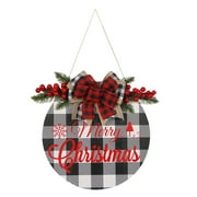 Accaprate Christmas Decorations Merry Christmas Sign Plaid Wreath For Front Door Wooden Holiday Decor