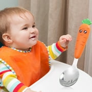 Accaprate Cute Cartoon Carrot Cutlery Food Material Kid Stainless Steel Tableware Carrot Fork Spoon