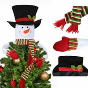 Accaprate Multicolor Novelty Polyester Snowman Christmas Tree Topper With Top Hat Scarf Hugger 1.57"