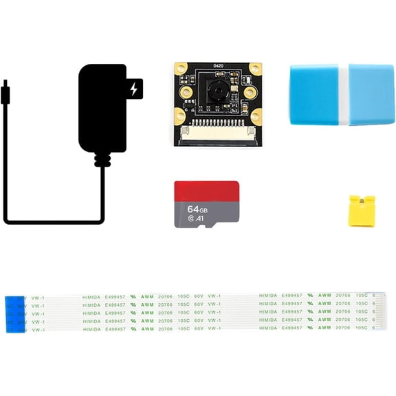 Acce B for Jetson Nano Developer Kit Bundle with IMX219-77 Camera+Memory Card+Card Reader+Jumper Cap+US Power Adapter
