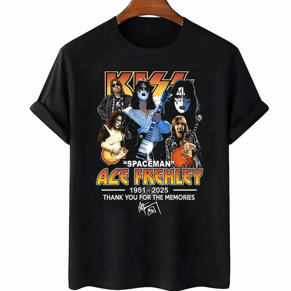 Acce FrehHley Rock Star Vintage Graphic T-Shirt, KISsz Rock Band Unisex Cotton Tee, Ver 1