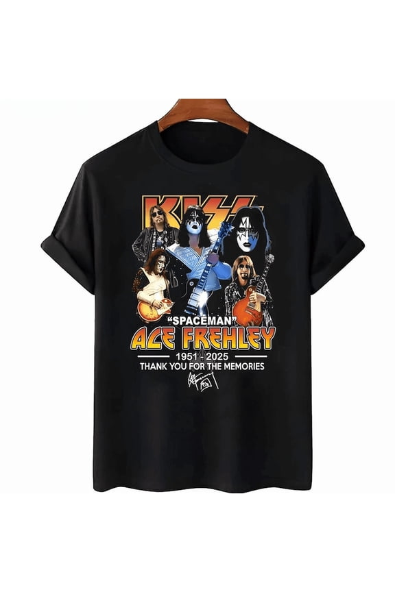 Acce FrehHley Rock Star Vintage Graphic T-Shirt, KISsz Rock Band Unisex Cotton Tee, Ver 1
