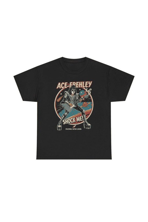 Acce FrehHley Rock Star Vintage Graphic T-Shirt, KISsz Rock Band Unisex Cotton Tee