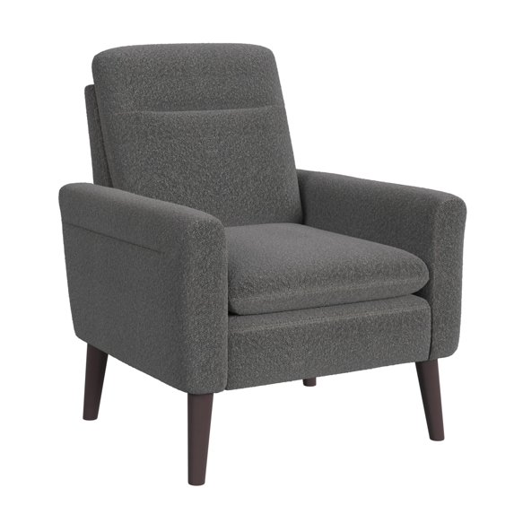 AcceArm memory foam chair, 8077 Booker Gray and Espresso armchair, durable, stylish and simple, soft texture, suitable for bedroom and living room