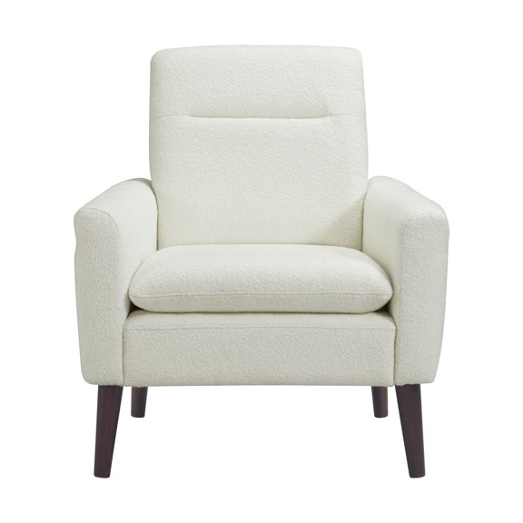 AcceArm memory foam chair, 8077 Booker white and espresso armchair, durable, stylish and simple, soft texture, suitable for bedroom and living room