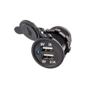 Accele USBR12V2 Flush Mount Dual USB Charger 5V 2.1A