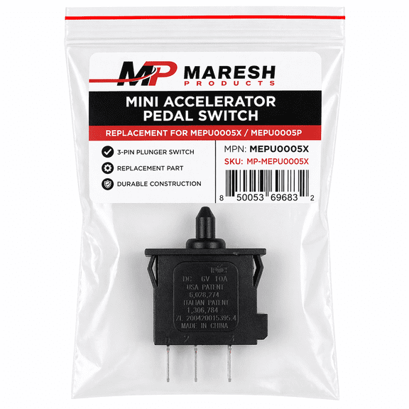 Accelerator Gas Foot Pedal Plunger Switch Replacement for Power Wheels and Compatible with Peg Perego (Mini Plunger Switch)