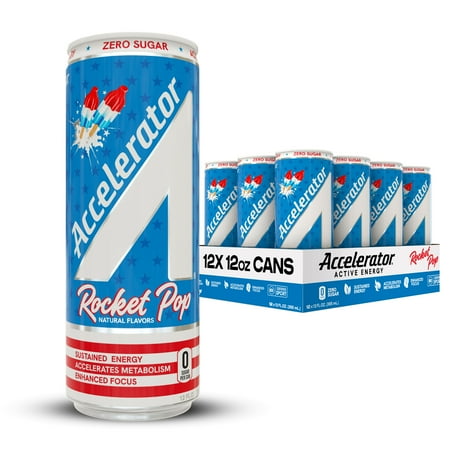 Accelerator Rocket Pop Energy Drink, 12 pack, 12 fl oz cans