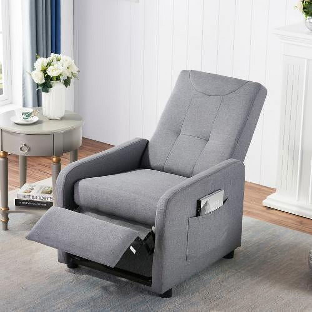 FUFU&GAGA 37.4 in. H Gray Ottoman Lounge Recliner Chair and Tiltable High  Grade Chair with Foot Stool KF200237-01 - The Home Depot