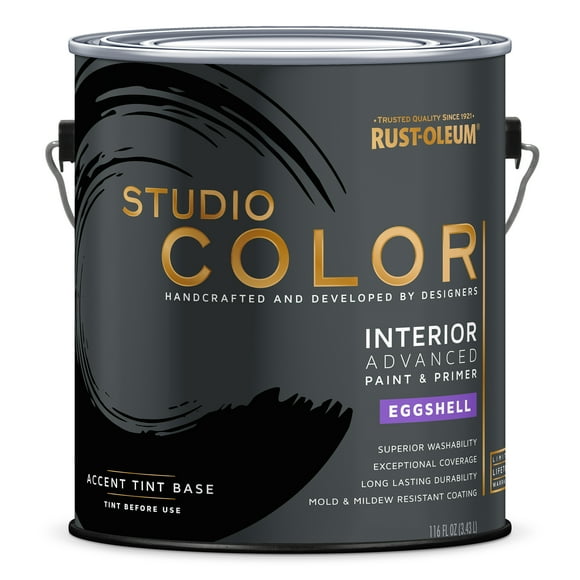 Accent Base, Rust-Oleum Studio Color Advanced Paint + Primer Interior Eggshell, Gallon
