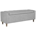thumbnail image 1 of Accent Bench with Wooden Tapered Legs, Light Gray- Saltoro Sherpi, 1 of 5