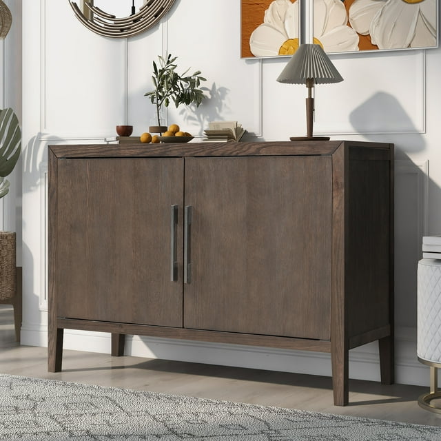 Accent Cabinet with 2 Doors, Modern Console Table, Wooden Buffet ...