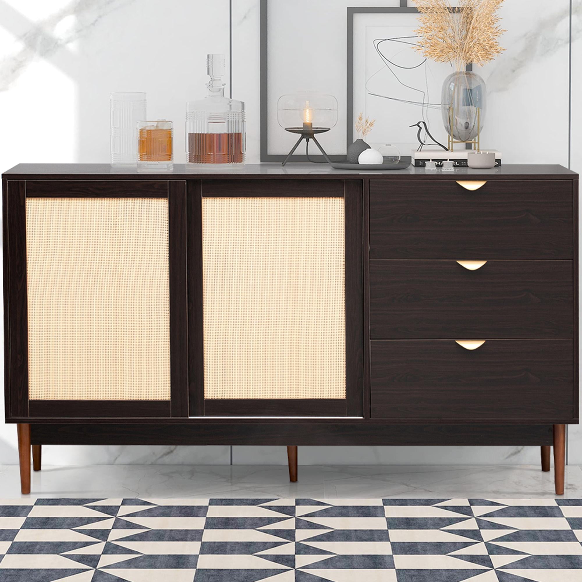 Accent Cabinet with 3 Drawers, TUANLUO Storage Cabinet, Modern Console ...