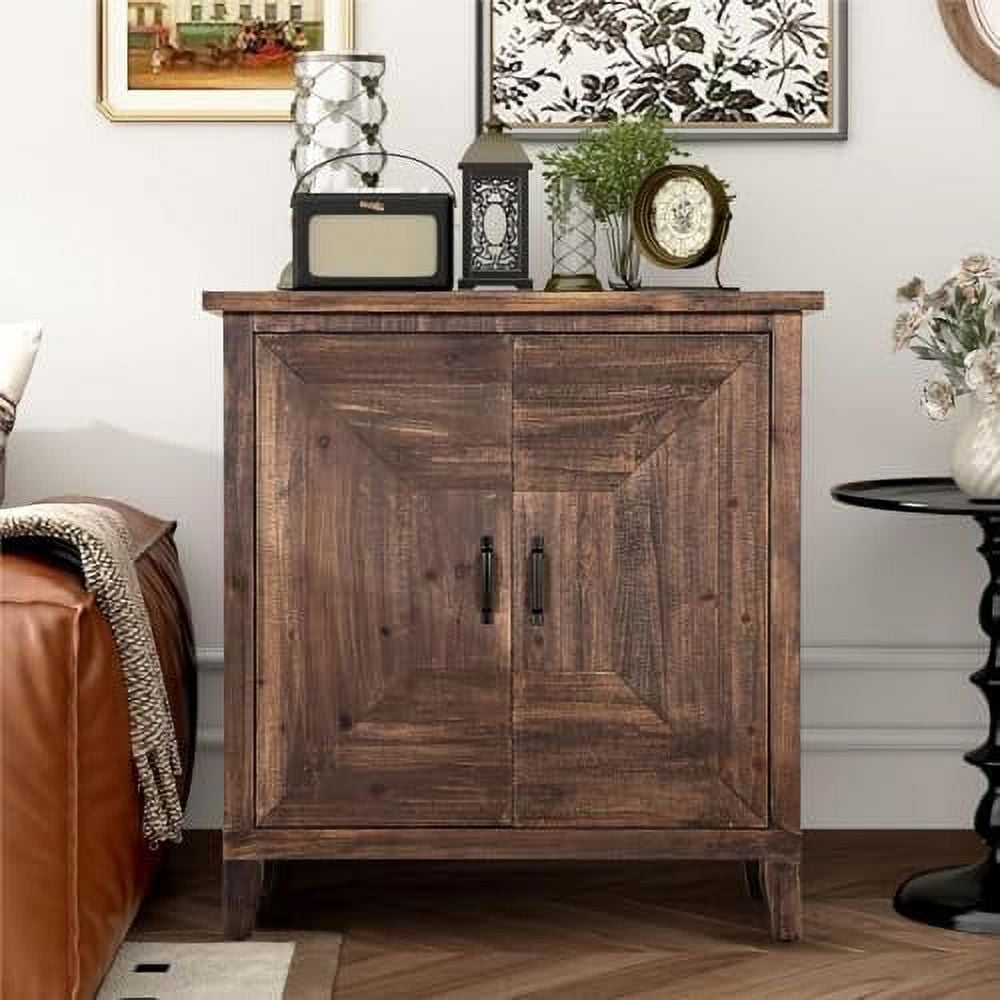 Accent Cabinet with 2 Doors Wooden Style Farmhouse Cabinet Buffet ...
