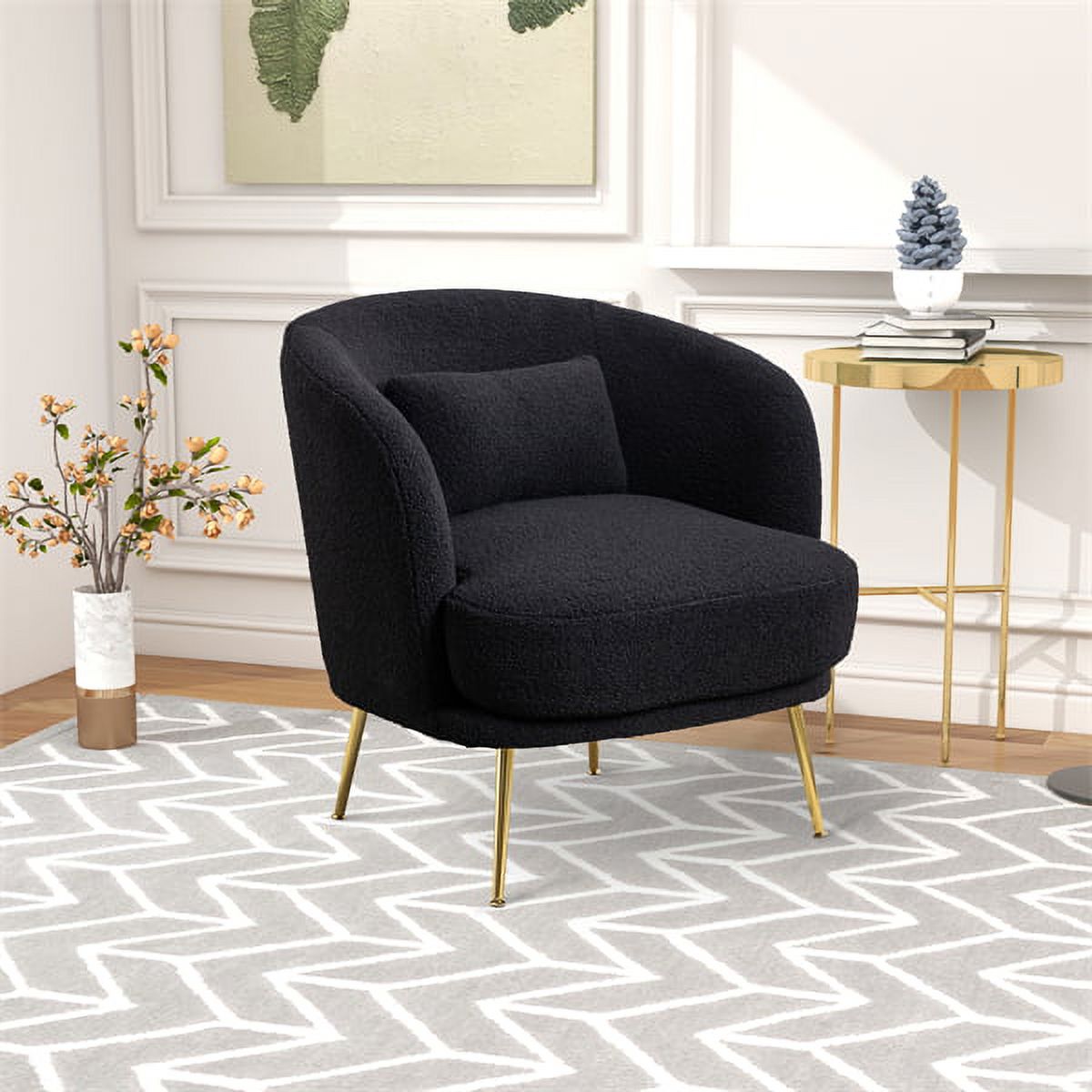 Accent Chair with Adjustable Legs and Removable Seat Cushion