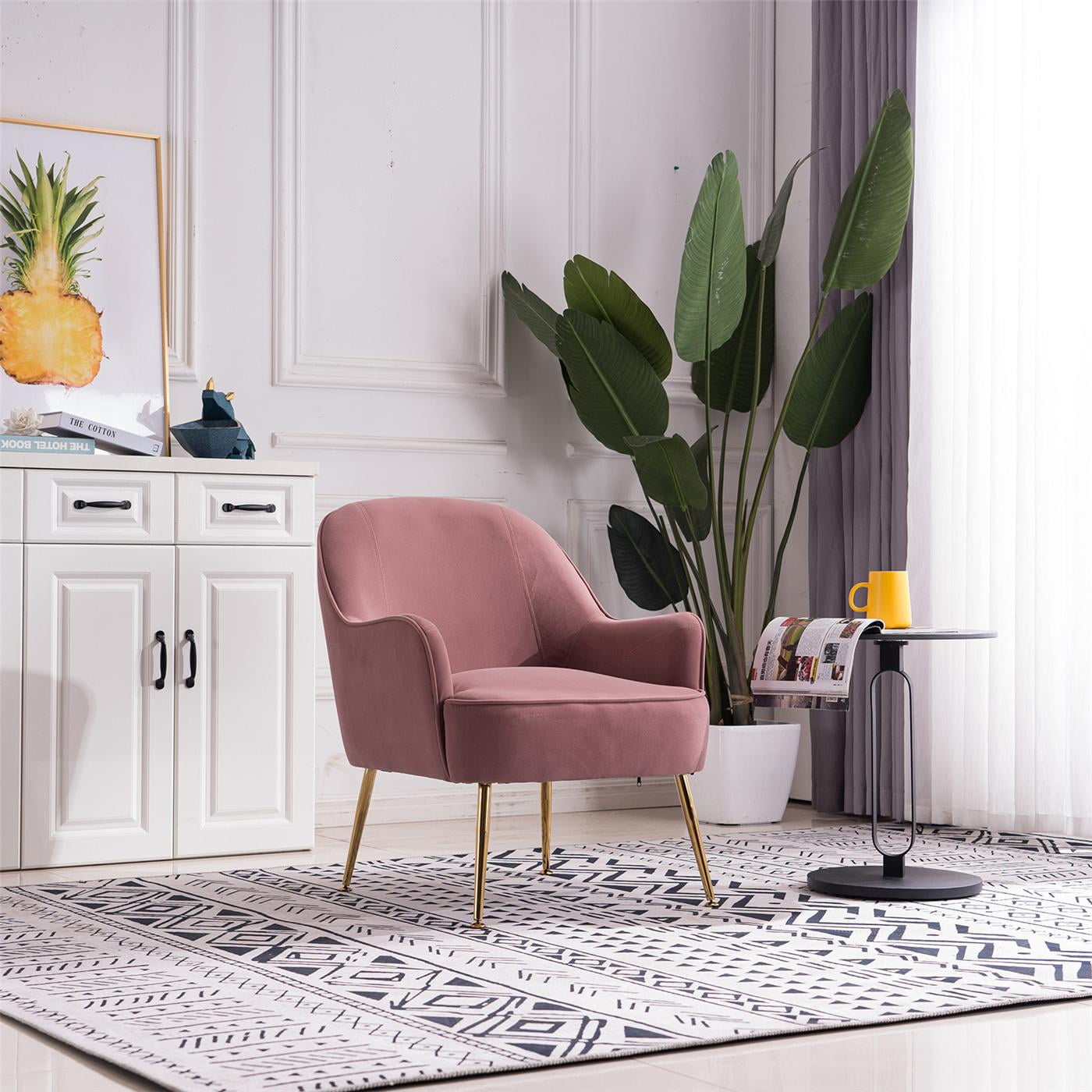 Dark pink velvet sale chair