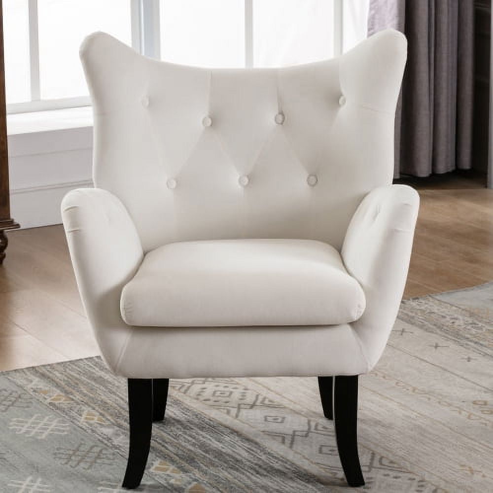 HOMCOM Small Button-Tufted Accent Chair Mid-Back Leisure Armchair