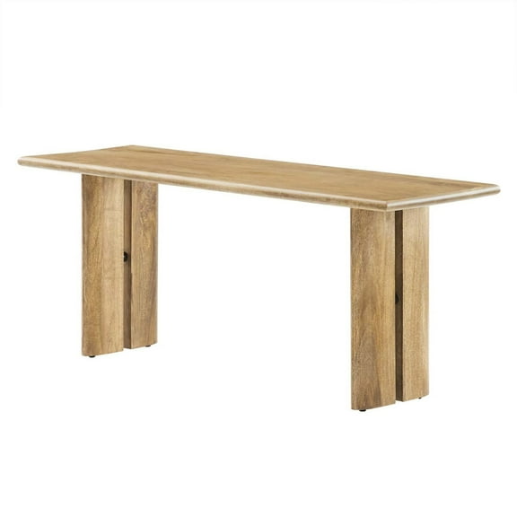 Accent Chair Bench, Brown Oak, Wood, Living Kitchen Cafe Bistro Hospitality Restaurant, Modern Contemporary HB34726